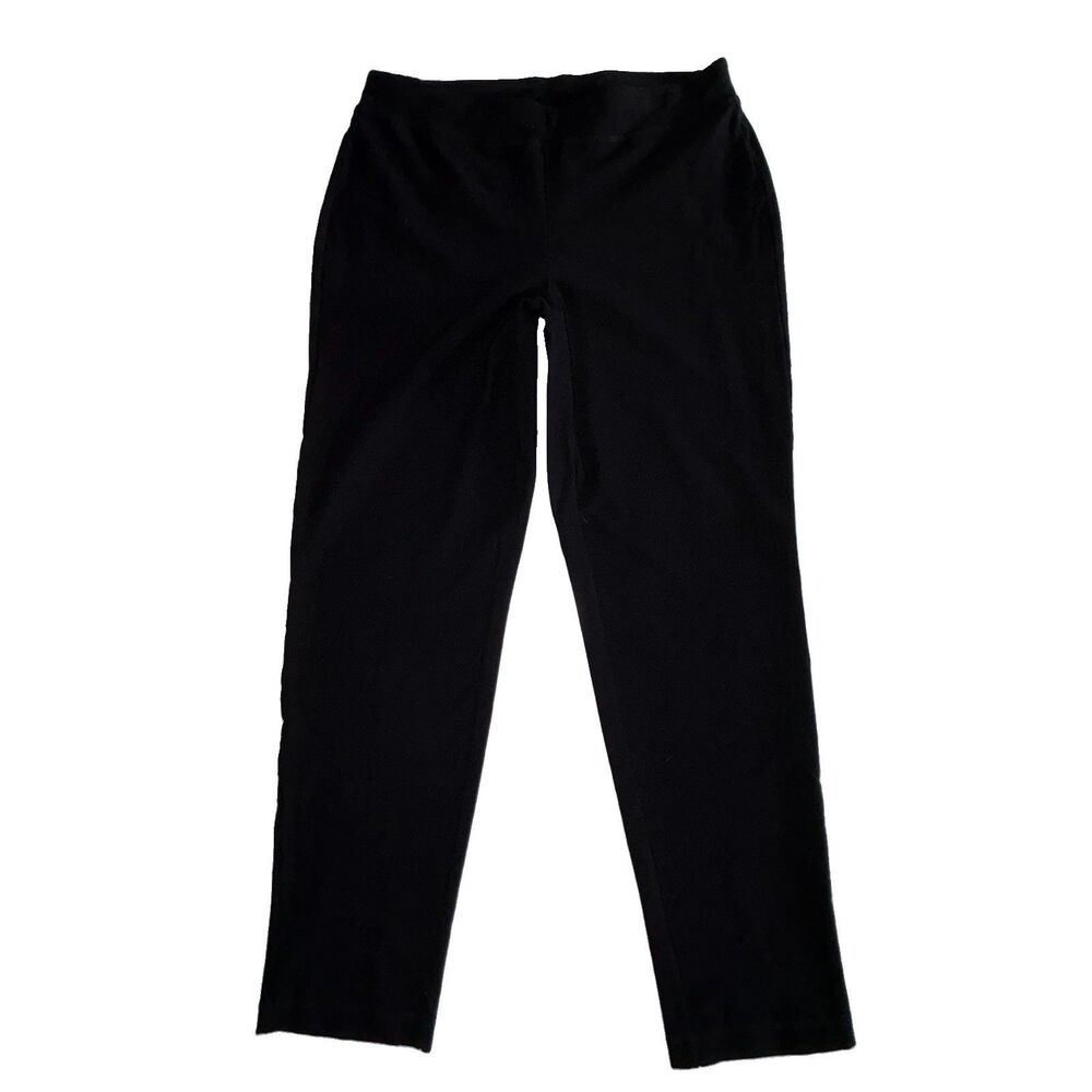 Eileen Fisher Womens Black Pants Size Small Washable Stretch Crepe Slim Ankle